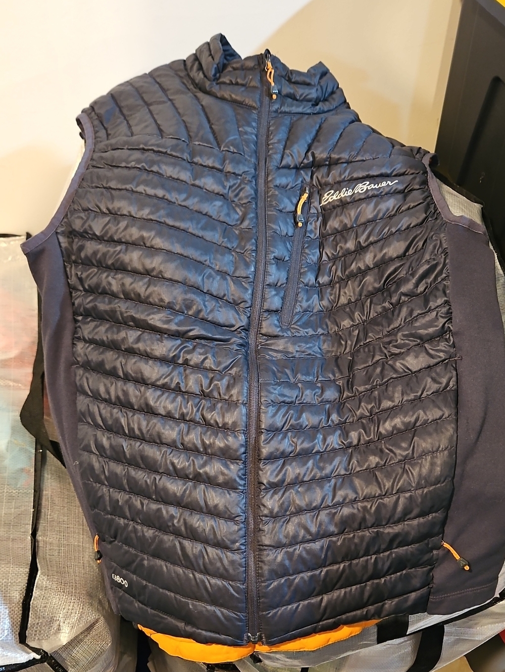 Eddie Bauer Pertex Ascent EB800 Navy Quilted PUFFER WINTER Vintage Vest